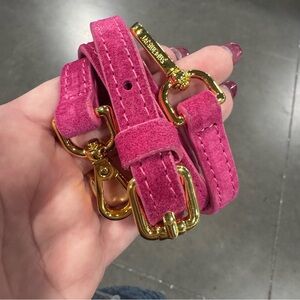 Jacquemus Fuchsia Suede Strap with Gold Hardware Bag Strap Only